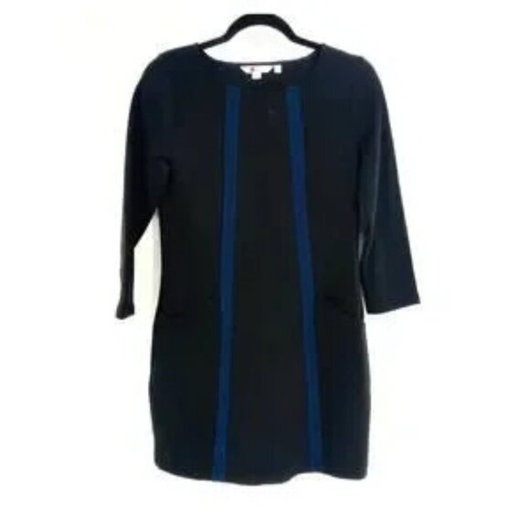 Boden Dress 4 Anita Ottoman NWOT Black and Blue Long Sleeves Mini - Picture 6 of 6